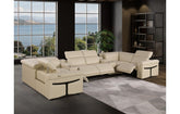 1126 DivanItalia Beige 8-Piece Sectional with 4 Power Recliners and Power HeadrestsModel:  1126-BEIGE-8PC-4PWR-U-SECTIONAL-GROUP